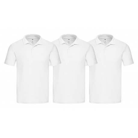 Pack 3 Polo Uomo FRUIT OF THE LOOM Cotone