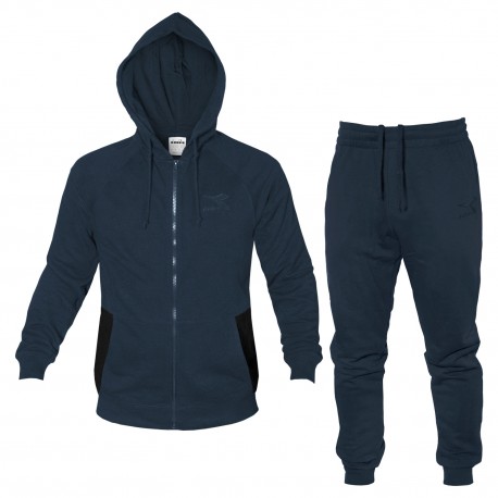 Tuta Uomo DIADORA Cotone Garzato Cappuccio Zip 2 Colori Art.178677