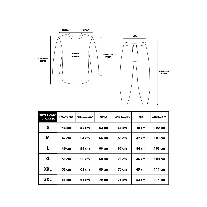Tuta uomo diadora best sale cotone felpato